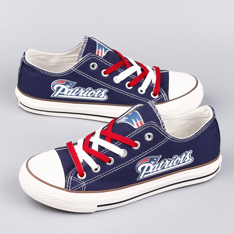 Women's New England Patriots Repeat Print Low Top Sneakers 001 Women's New England Patriots Repeat Print Low Top Sneakers 001